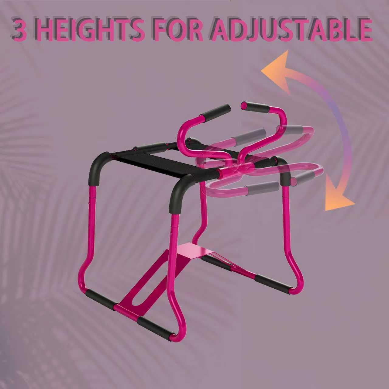 RoséLift Rose Pink Sex Chair with Handrails