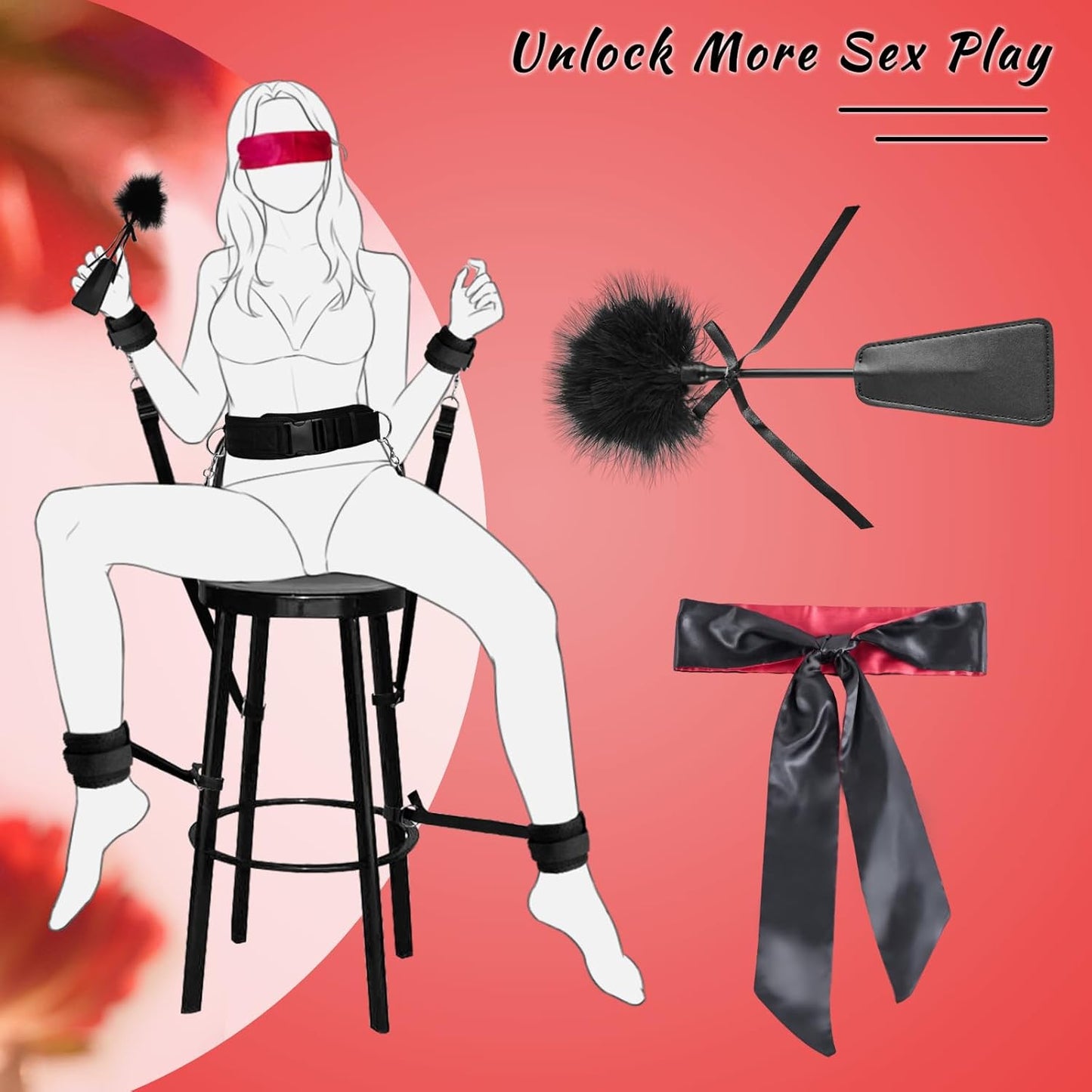 DarkLace BDSM Bed Restraint Sling Kit