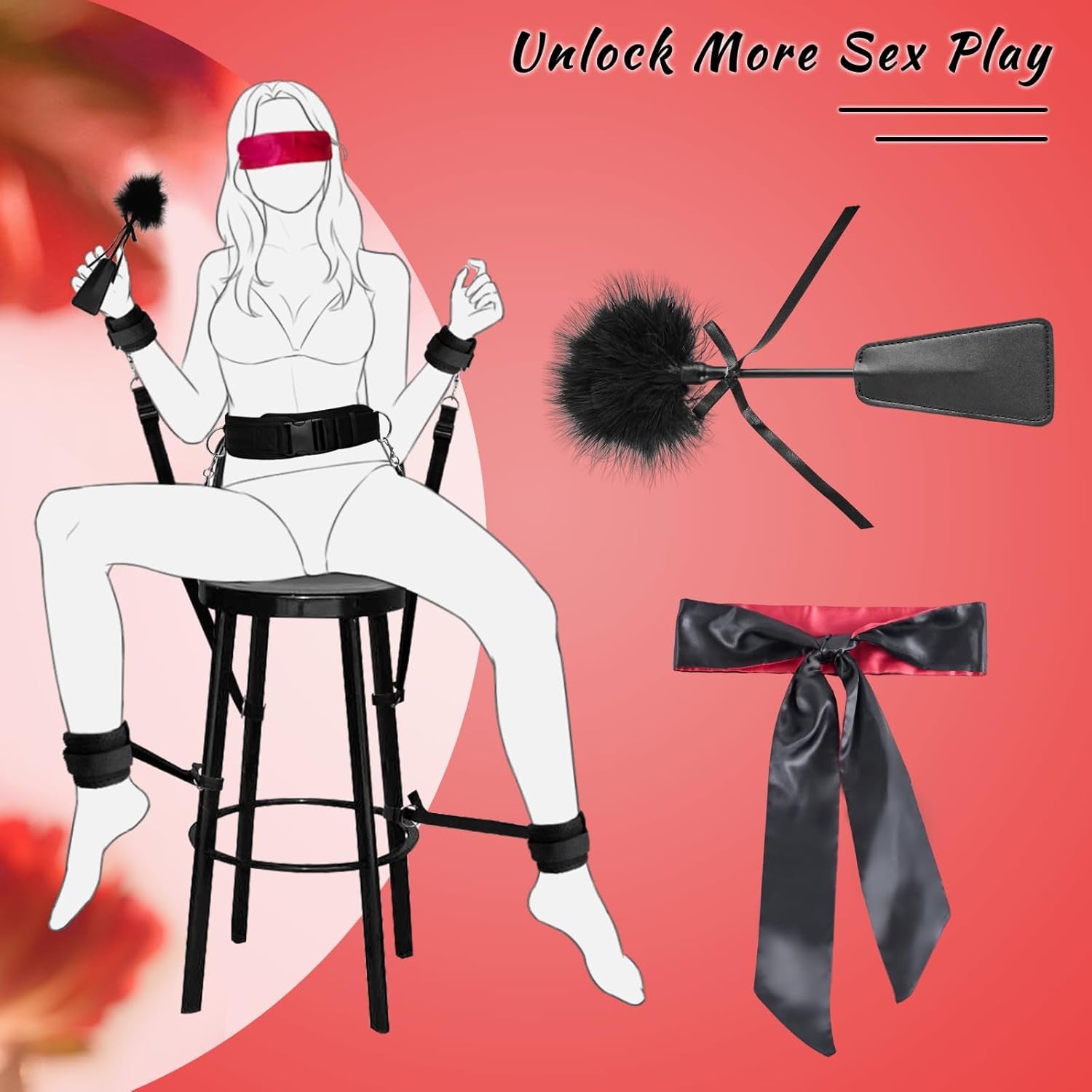 DarkLace BDSM Bed Restraint Sling Kit