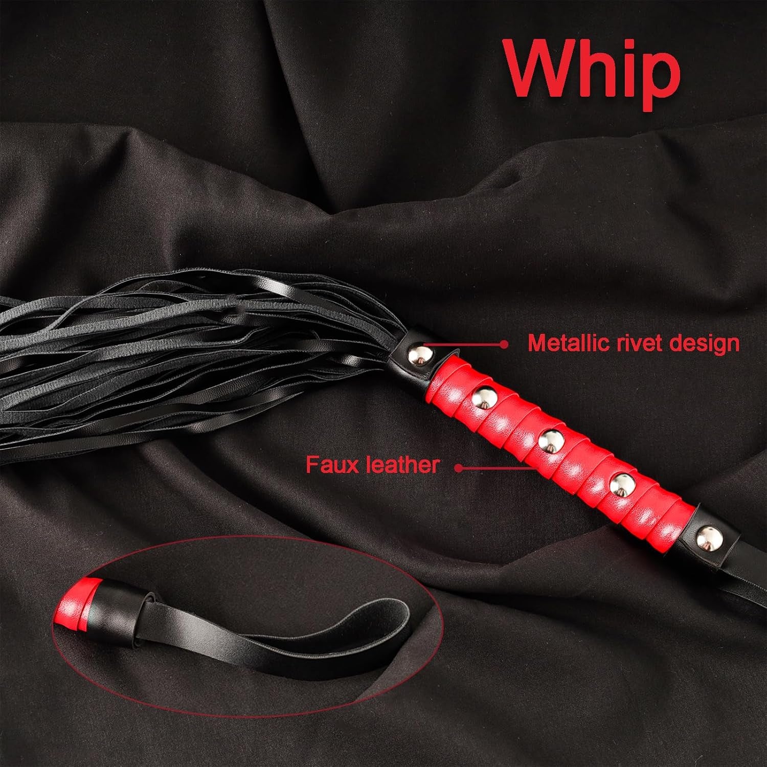 VelvetHour 3pc BDSM Whip, Crop & Tickler Set for Couples
