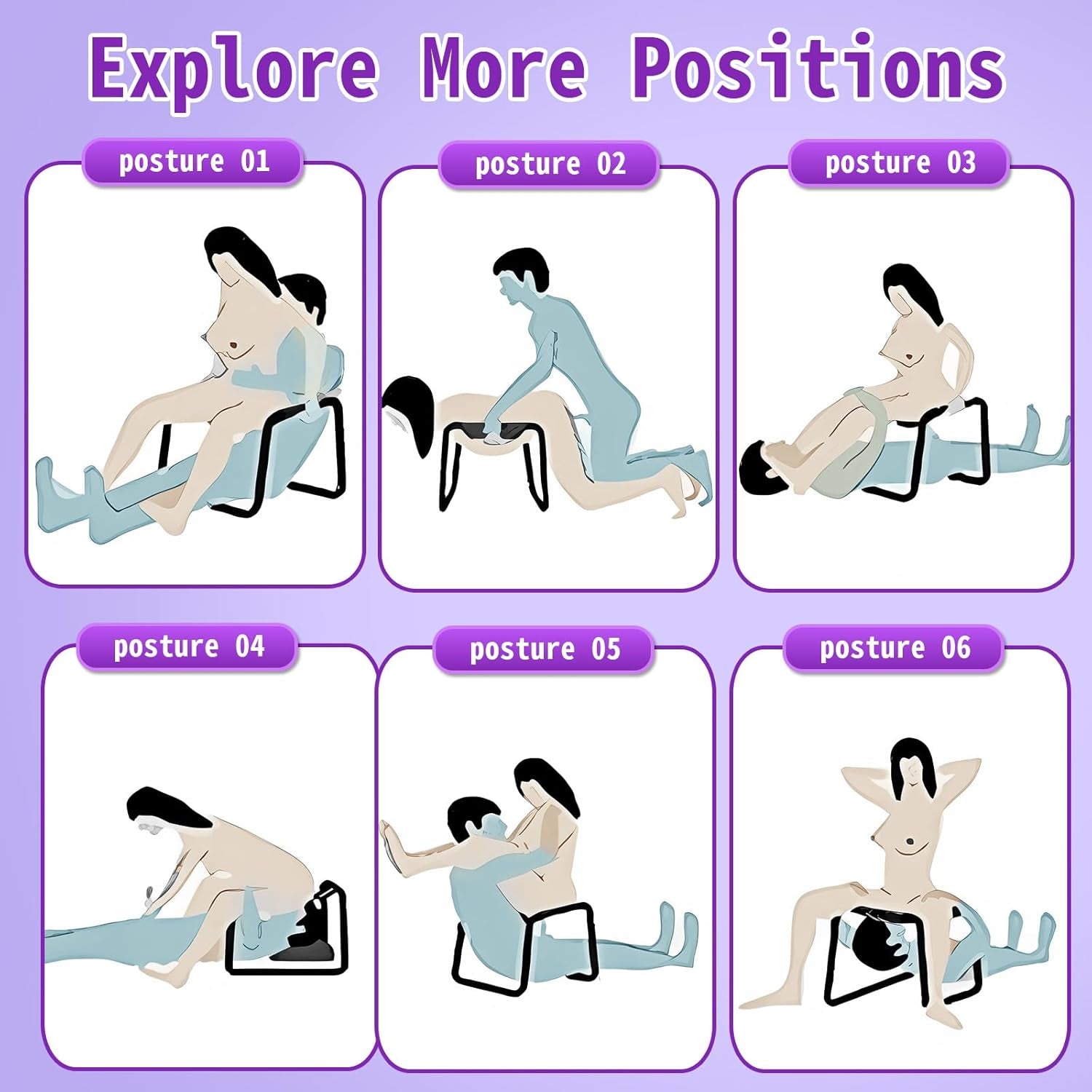 Sex Chair with Elastic Seat – Adjustable Bouncing Sex Stool for Couples, Strong Metal Frame with Flexible Support, Comfortable Sex Furniture for Bedroom Play & Intimate Games