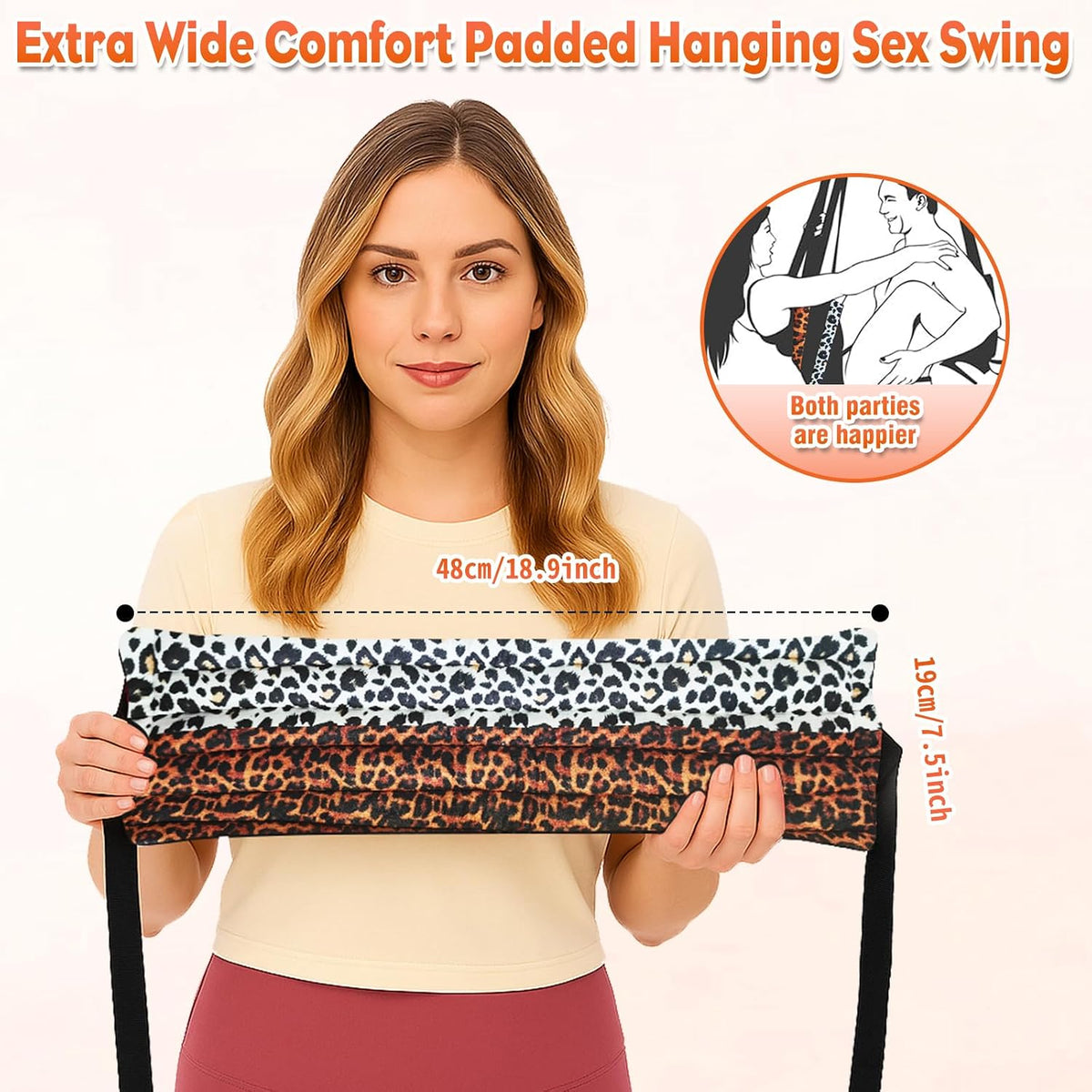 DuskHarness Door and Ceiling Mounted BDSM Sex Swing with Wide Seat