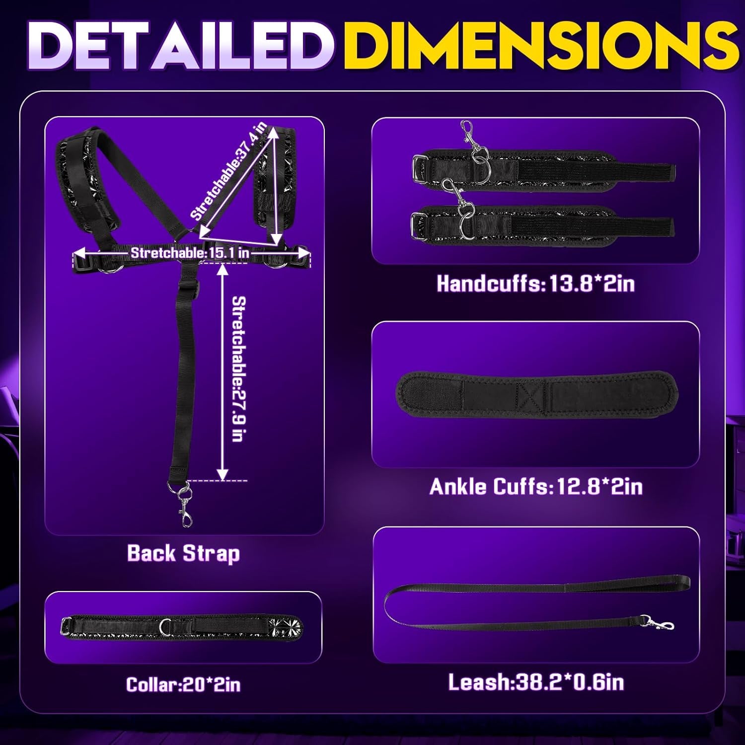 CollarBond BDSM Sensory Collar Leash Sling Set
