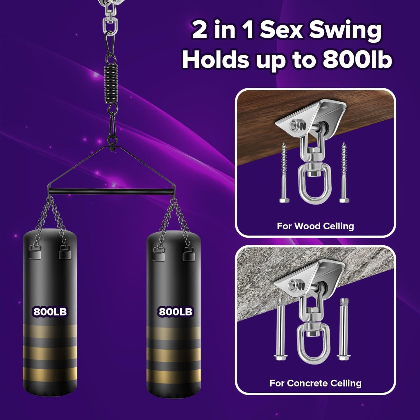 360 Degree Sex Swing for Adults Couple Sex Toys Comfortable Adult Sex Restraining Set Adult Tools Bondage Restraints BDSM Set Adjustable Straps for Couples Lovers (XL)