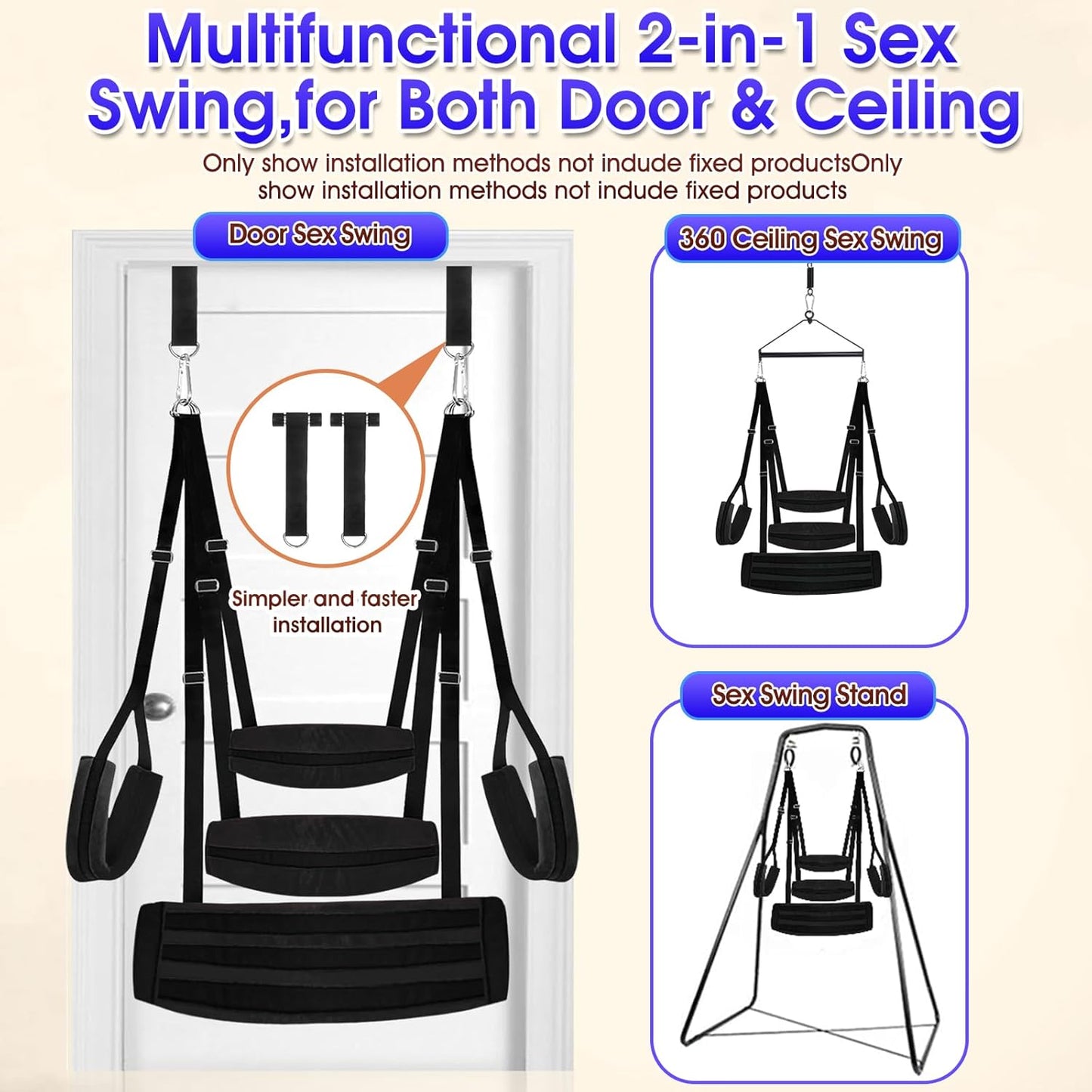 BlackLine Heavy-Duty Sex Swing for Couples