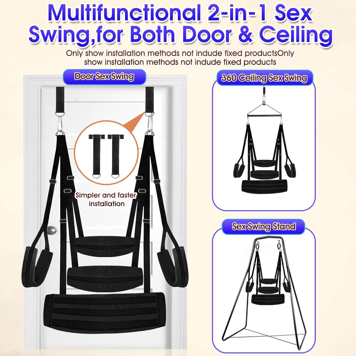 BlackLine Heavy-Duty Sex Swing for Couples