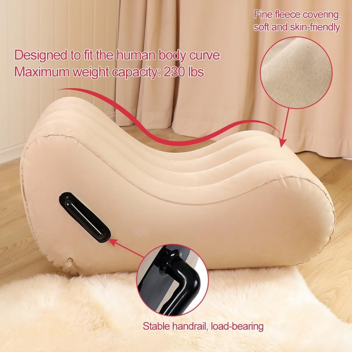 Sex Furniture for Bedroom Couples BDSM Kit Toys Bondage Handcuffs Wedge Accessories Adult Toy Stuff Seat Fun Sofa Bed Restraints Men Women Inflatable Pillow Cushion Position Aid Couch Chair
