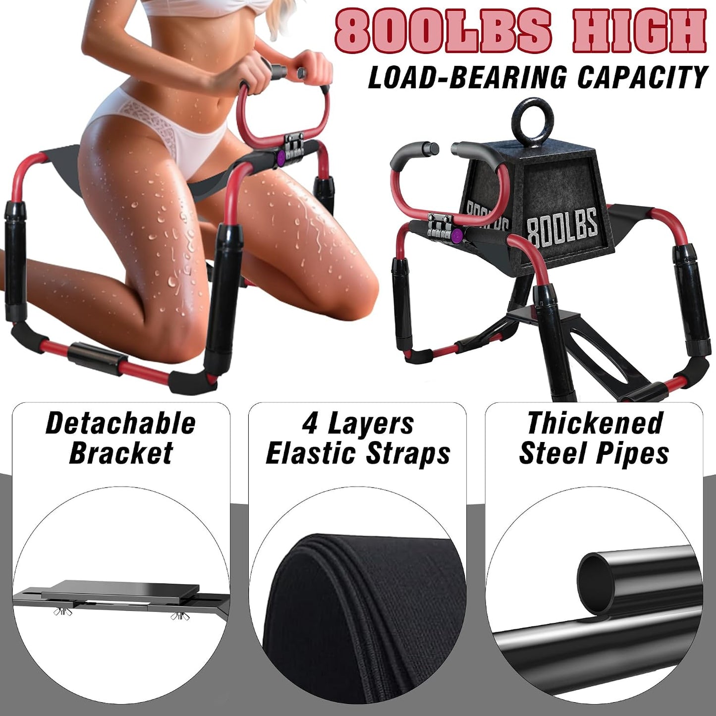 MainStage Adjustable Red Sex Chair with Dildo Mount