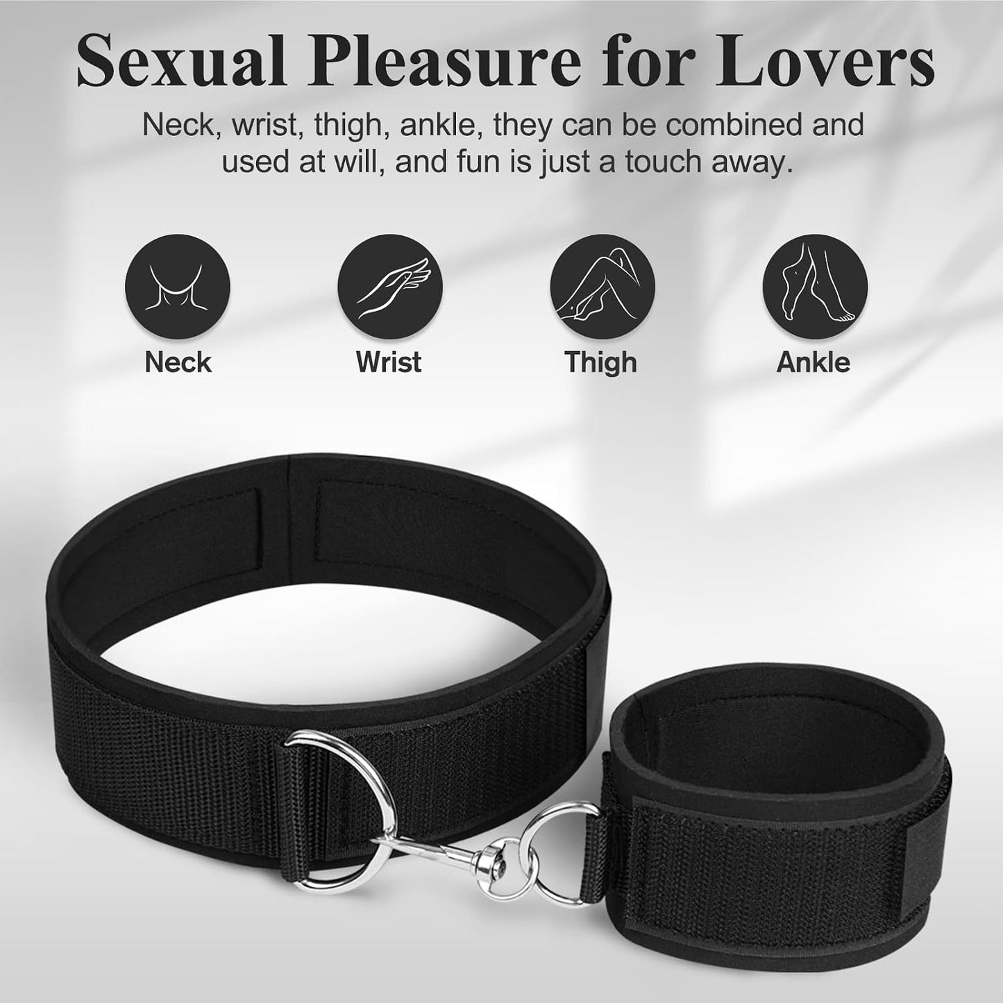 DuskTease Wrist & Thigh BDSM Cuff Restraint Set