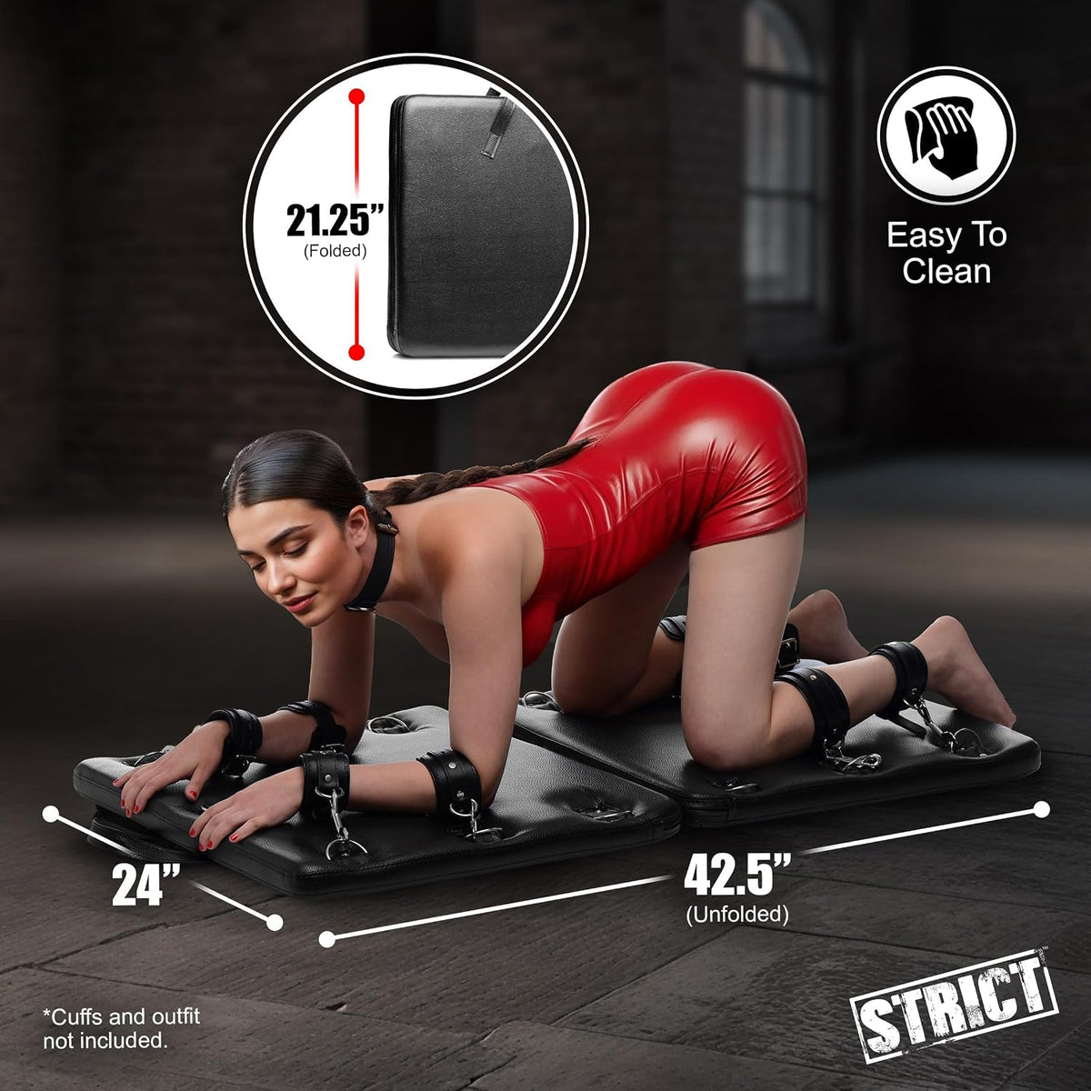 DarkSlab Foldable Padded Bondage Board with 14 D-Rings