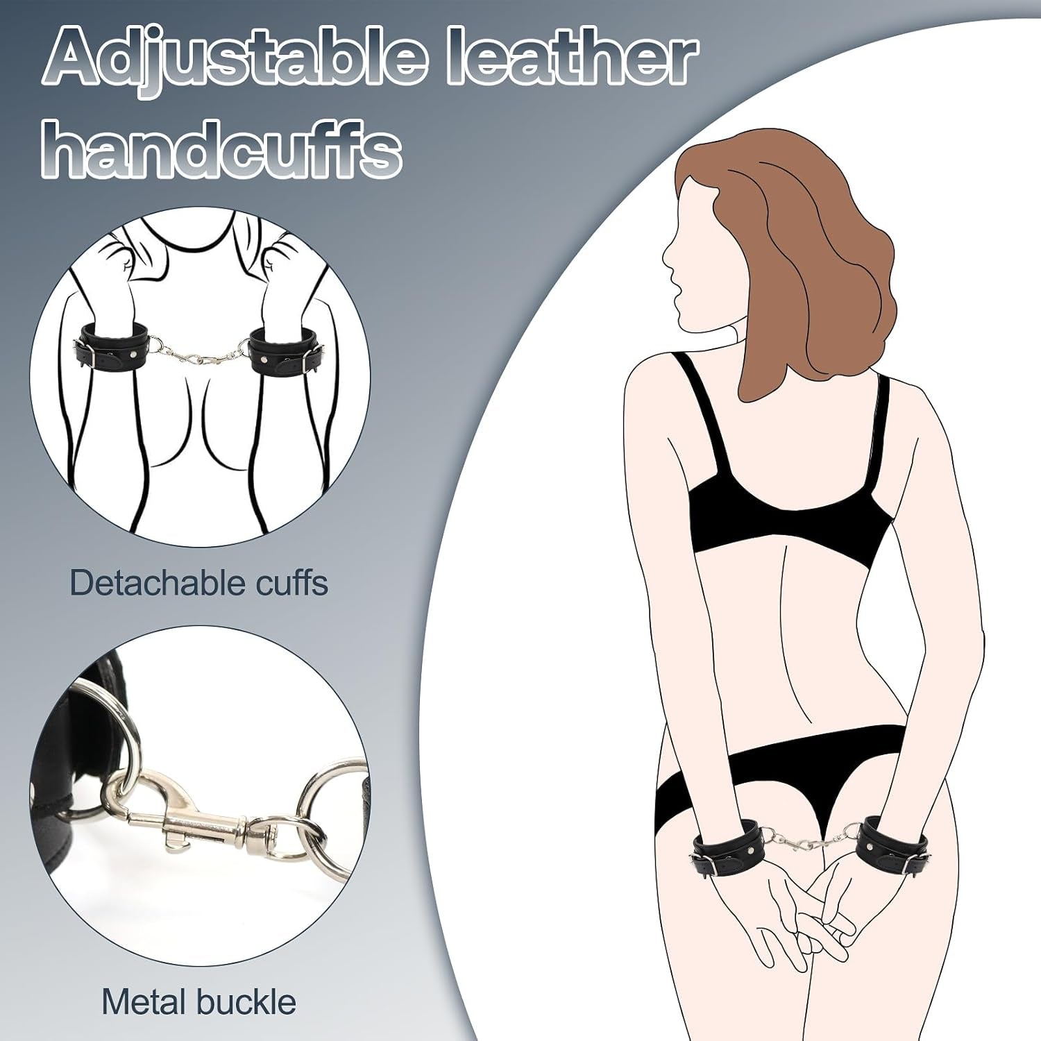 NoirLeather Bondage Set – Wrist, Thigh & Ankle Cuffs