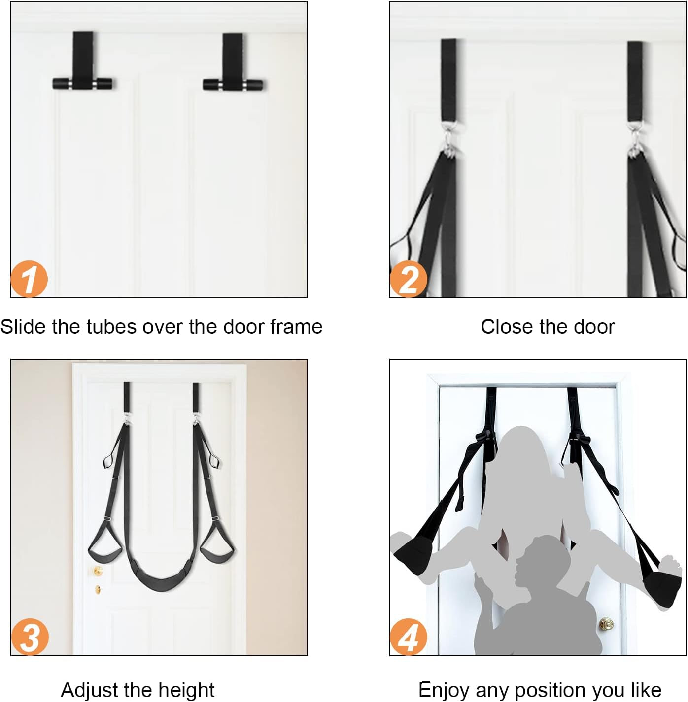 Door Sex Swing with Seat, Adult Sex Toys Bondage Love Slings for Adult Couples with Adjustable Straps, Holds up to 300Lbs