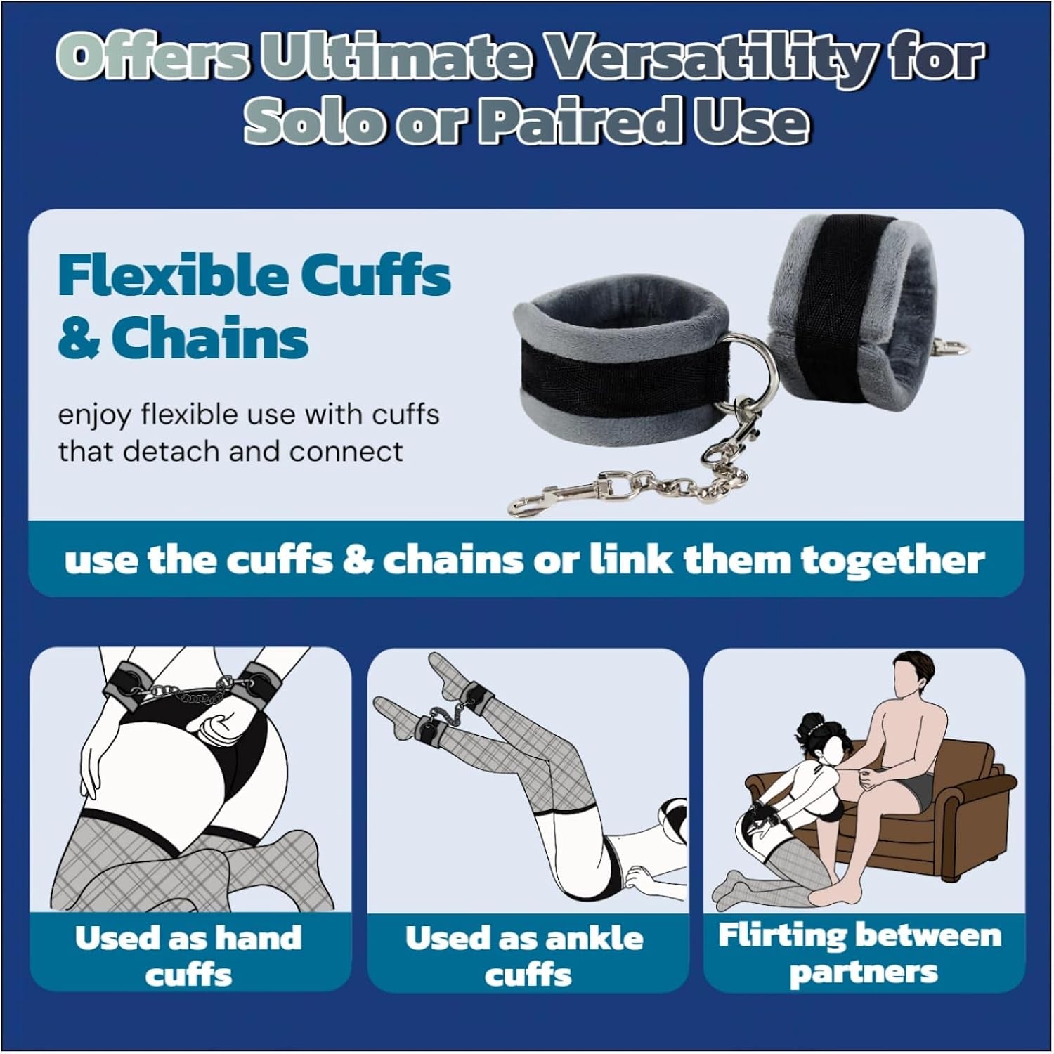 MidnightAngle Sex Pillow Wedge with Cuffs