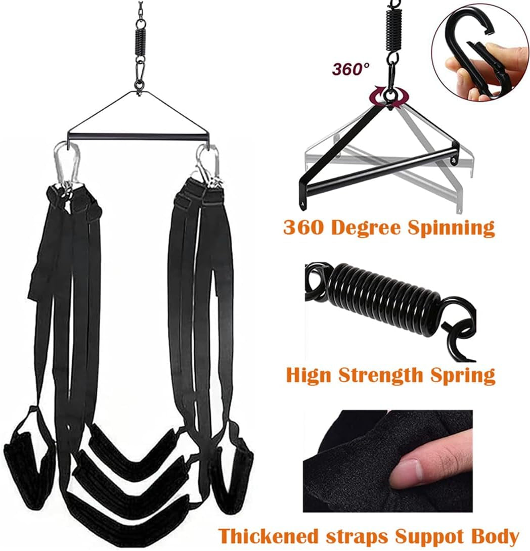Adult Sex Swing for Bedroom Heavy Duty Ceiling Sex Swing Six Swing for Couples Adults 360 Spinning Sex Swing Hold up to 800Lbs Adjustable Sexy Sex Swing for Adults Women Indoor Sweatshirt