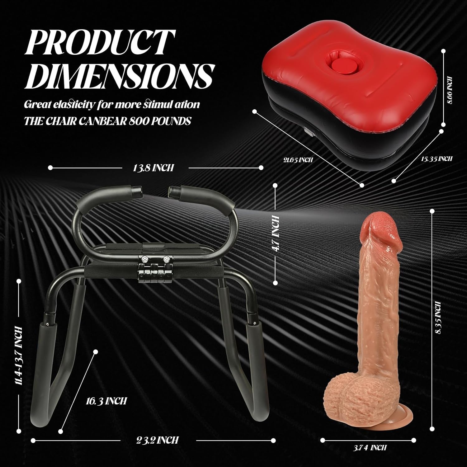 Sex Chair with Dildo Adjustable Handrail, Inflatable Sex Bench for Couples, G-Spot Sex Positioning, Portable Adult Furniture for Bedroom Fun Weightless Position Sex Bench for Couples