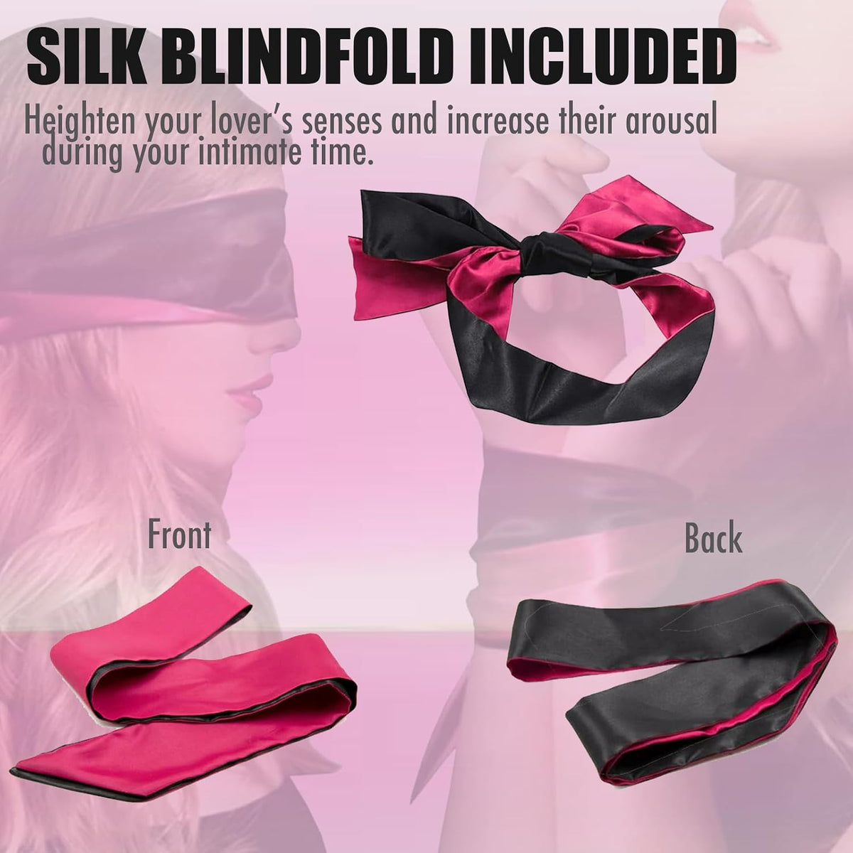 DarkWrap Reusable Bondage Tape Set with Silk Blindfold, 3 Rolls