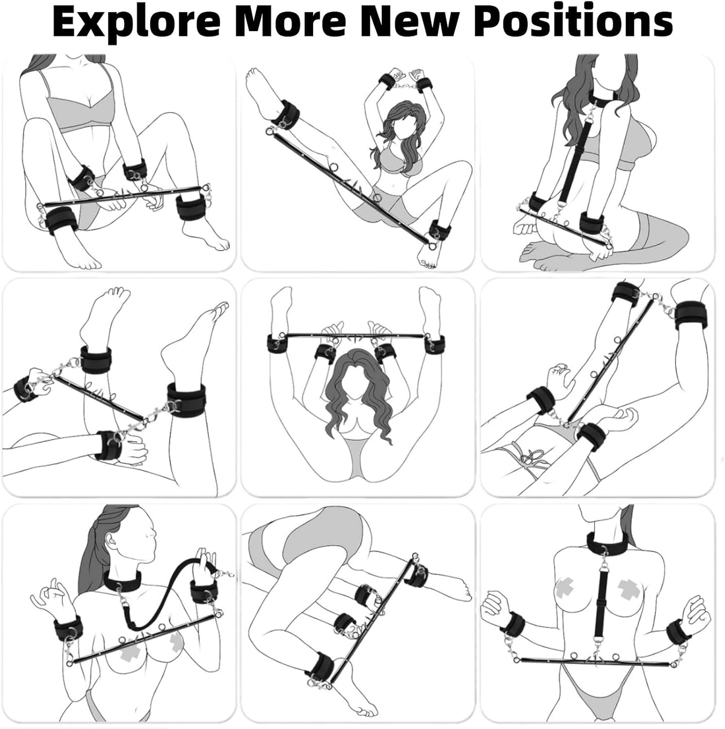 DuskBind Spreader Bar Bondage Kit for Couples