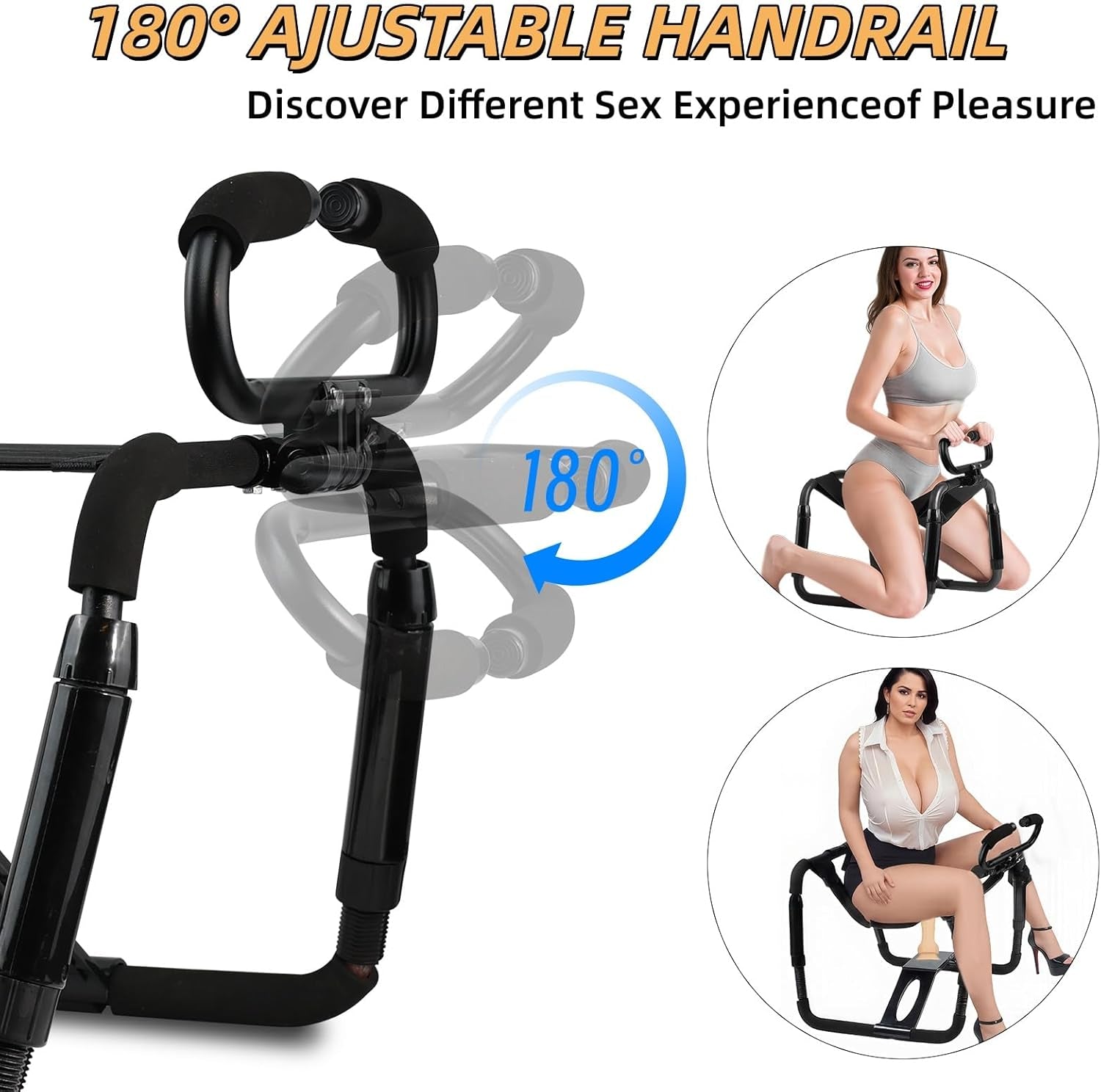 Sex Chair Adjustable Height Sex Furniture, Sex Multifunction Position Chair with Adjustable Handrail and Realistic Dildo, Sex Bench BDSM Novelty Dildo Mount Holder for Couples Festival Gifts