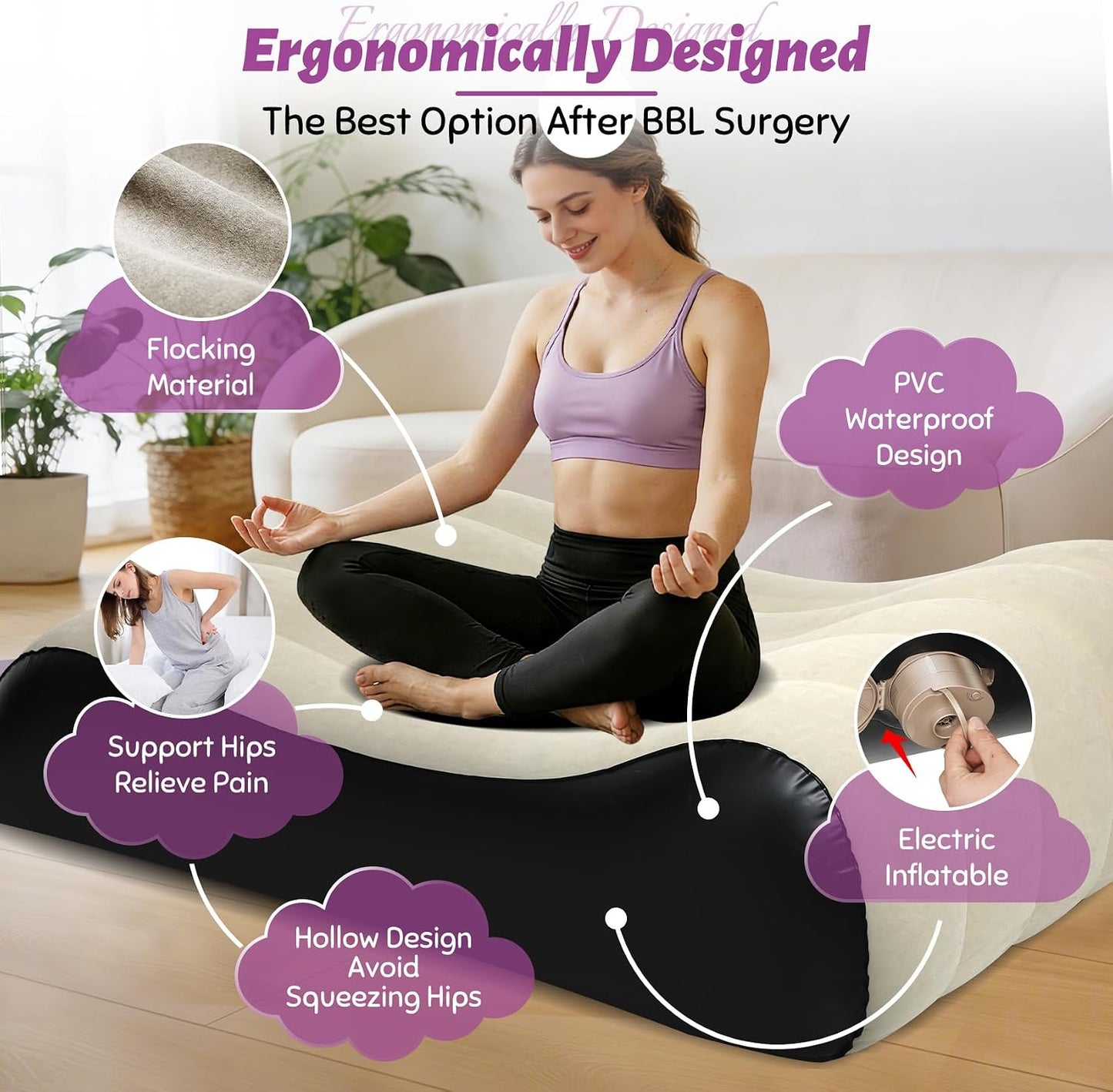CaramelContour Inflatable Sex Sofa & BBL Recovery Bed