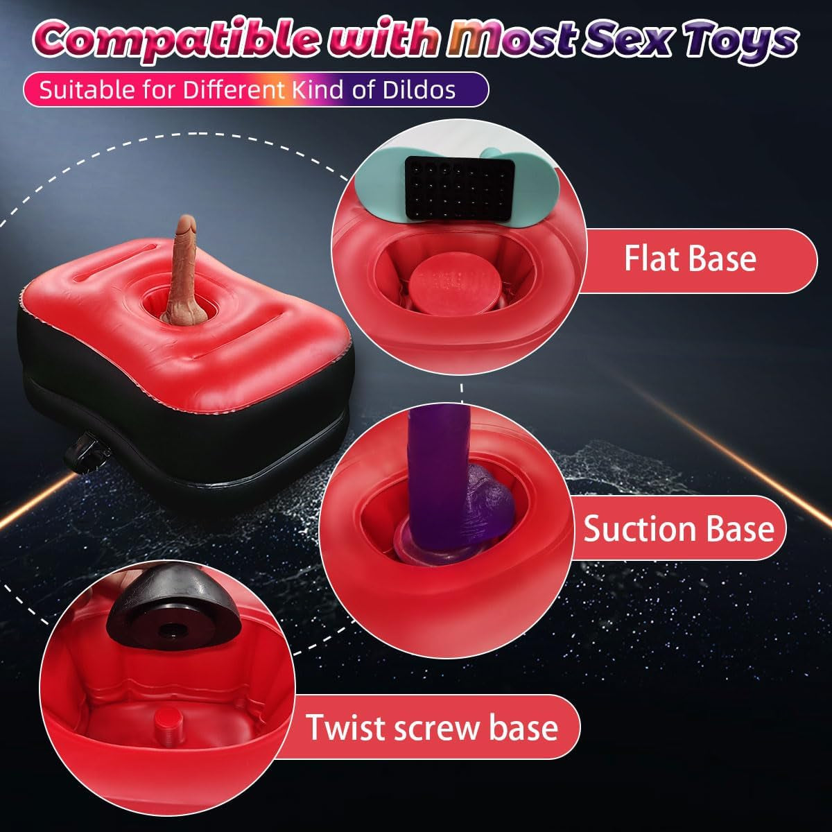 Dildo Mount Sex Pillow for Women, Inflatable Dildo Cushion Sex Position for Adults, Sex Toys for BDSM Game, Sex Furniture for Bedroom