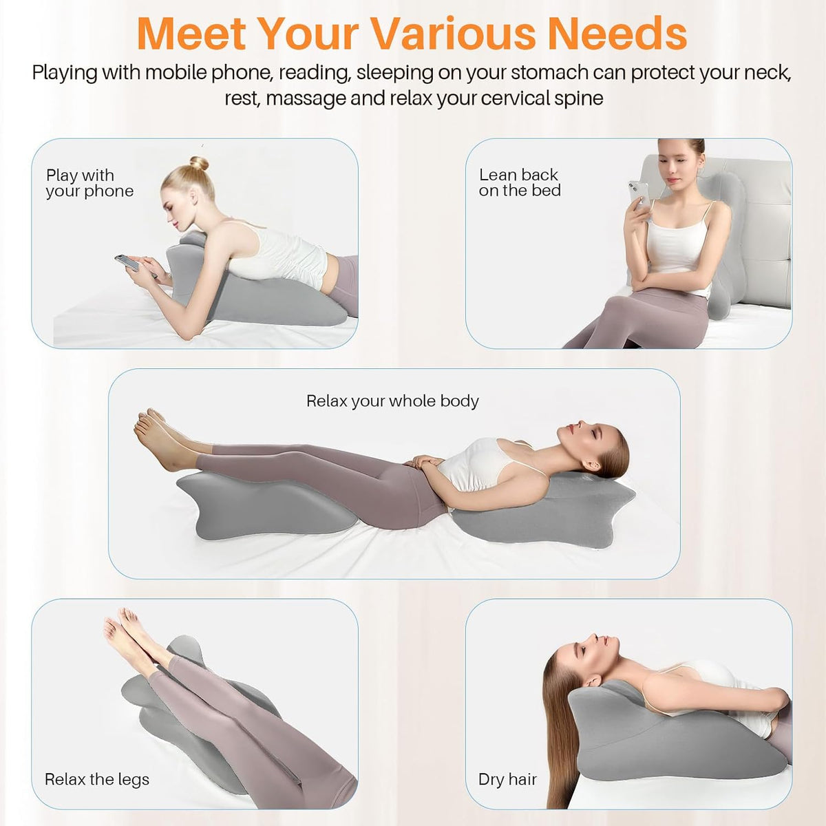 DuskRise Memory Foam Sex Wedge Pillow with Removable Neck Pillow