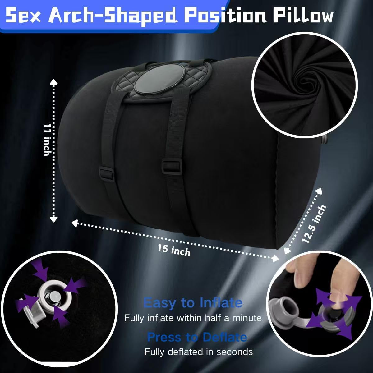 Sex Pillow with Suction Cup Dildo Mount Sex Toys Inflatable Pillow Vibrator Holder Set Universal Sex Saddle Strap on Pillow,Chair Hands-Free Play(Without Dildo)