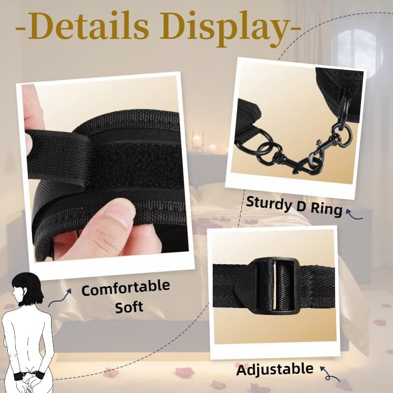 MidnightVice Adjustable BDSM Bed Bondage Kit