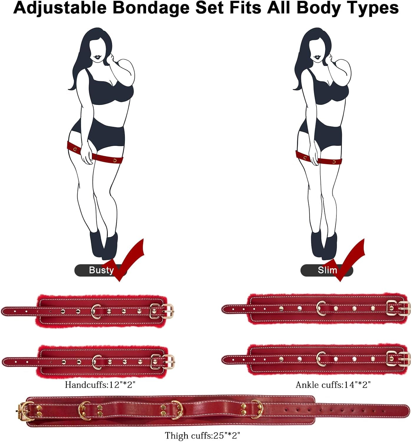 CrimsonSubmission 4-Piece BDSM Bondage Restraint Kit