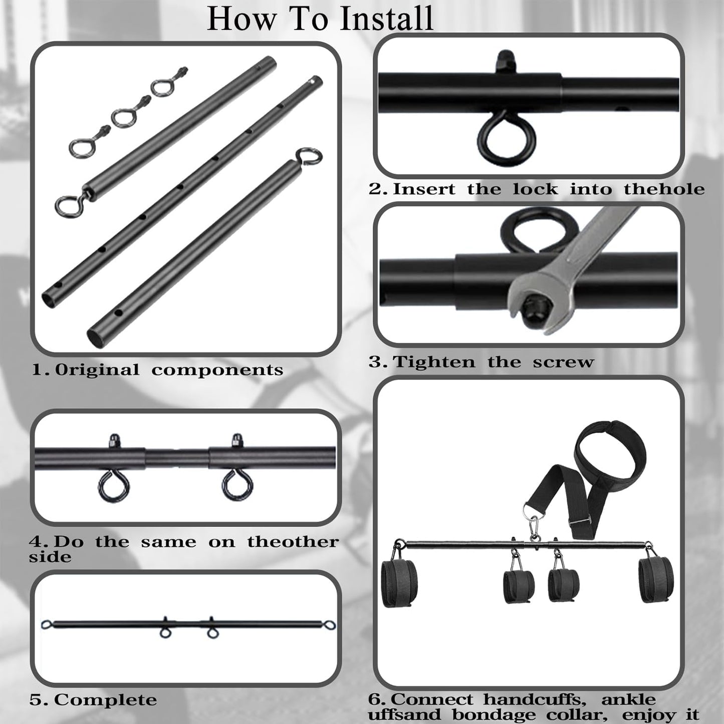 SpreadLock BDSM Spreader Bar Restraint Kit
