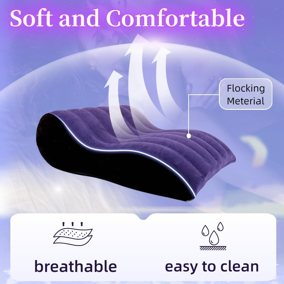 Sex Pillow Sofa Couples Sex Toys, Sex Furniture for Bedroom Inflatable Lounge Sex Chair, Sex Bed Things Body Support Cushion, Couple Female Sex Toys