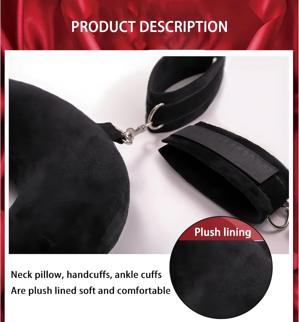 DarkTether Split-Leg Sex Sling with Neck Pillow and Velvet Cuffs