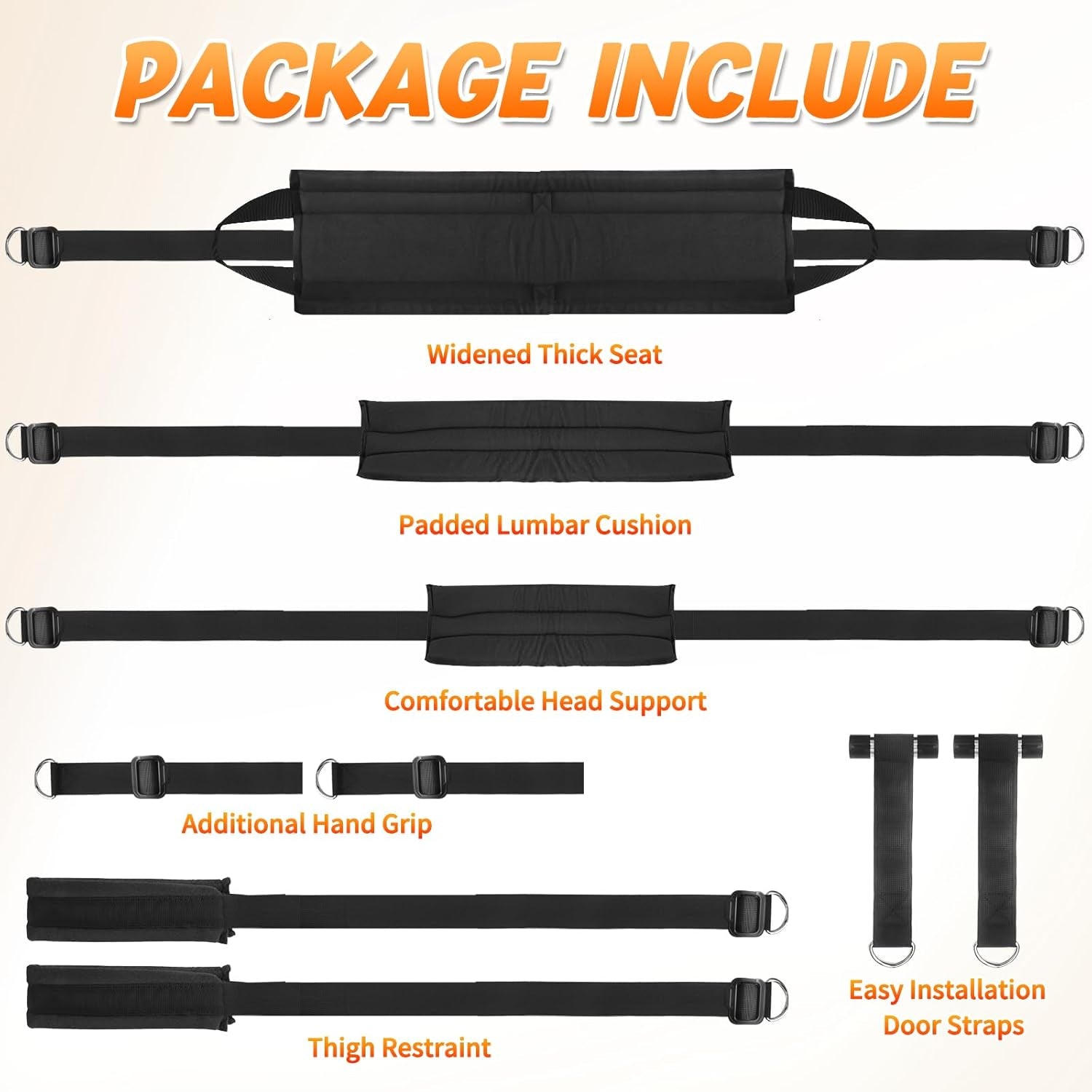 Sex Swing, Upgraded BDSM Bondage Sex Swings with Widened Thick Plush Seat Cushion Support & Adjustable Straps, Adult Swing Sex Furniture for Bedroom Kinky Sex Toys