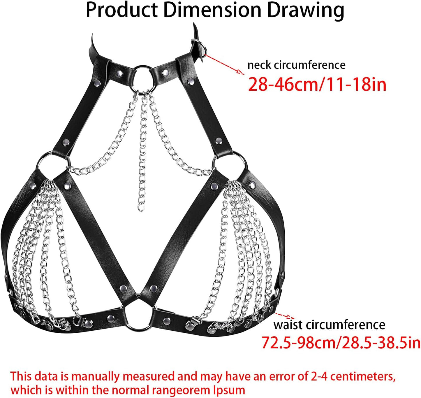 SilverSnare Layered PU Leather Chest Cage Bra Harness