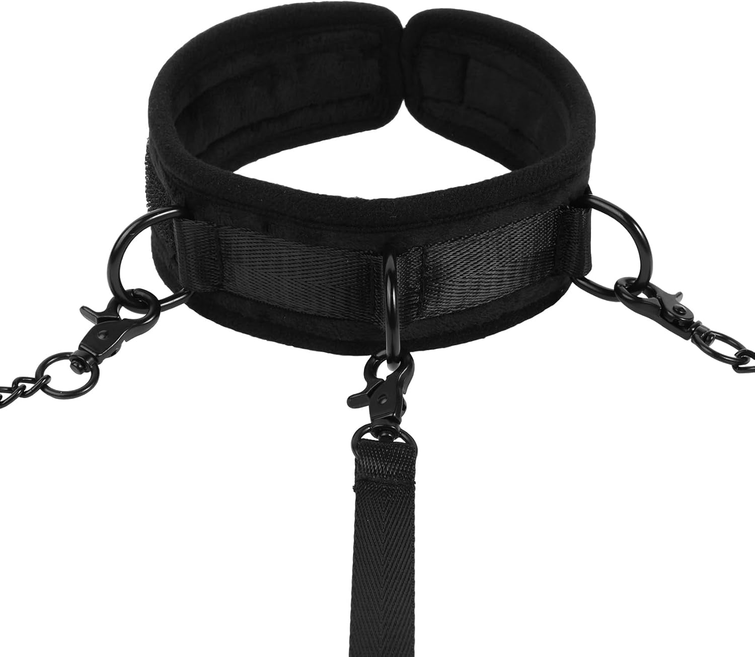 VelvetLead Faux Fur BDSM Collar Nipple Clamp Set