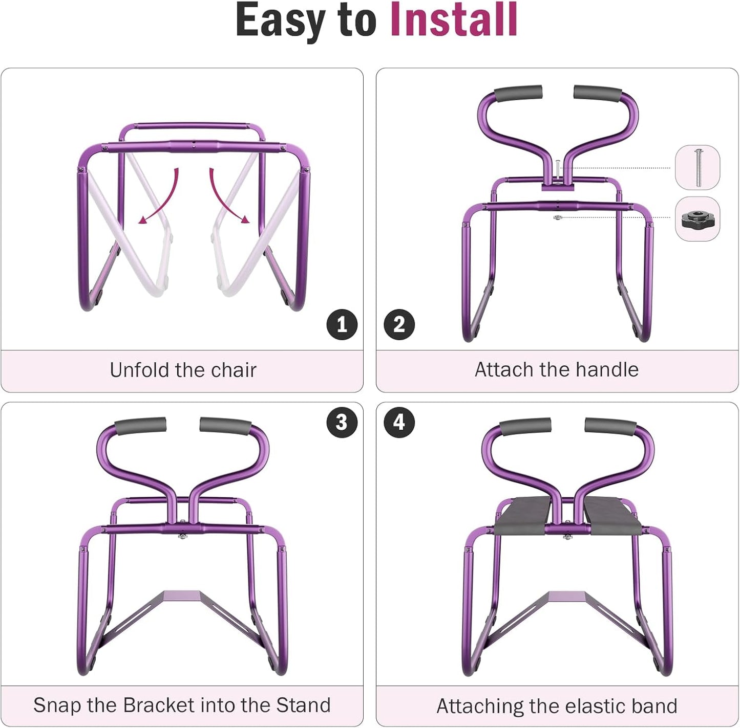 TiltMuse Purple Bouncing Sex Chair With Handrails & Dildo Mount