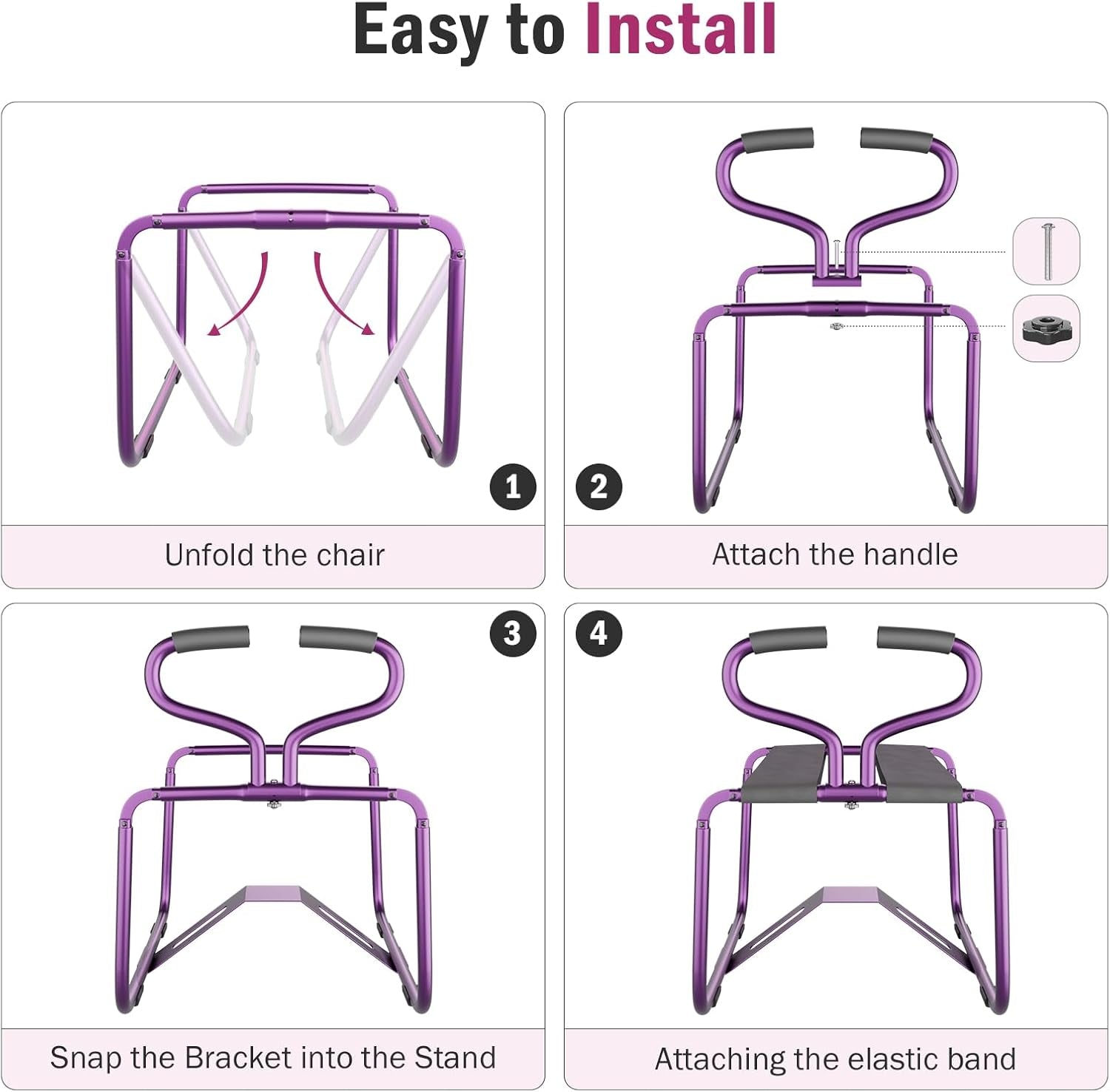 TiltMuse Purple Bouncing Sex Chair With Handrails & Dildo Mount