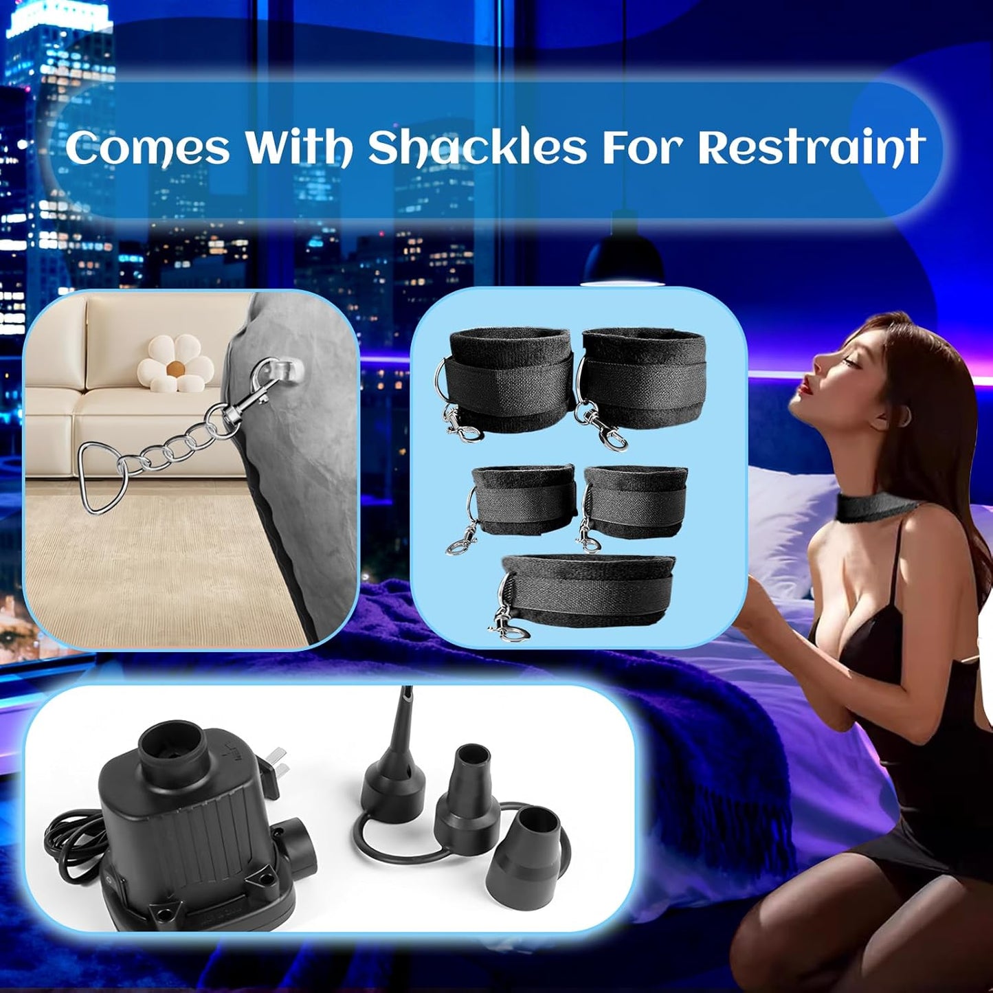 NightPulse Auto-Inflating BDSM Sex Bed with Built-in Pump