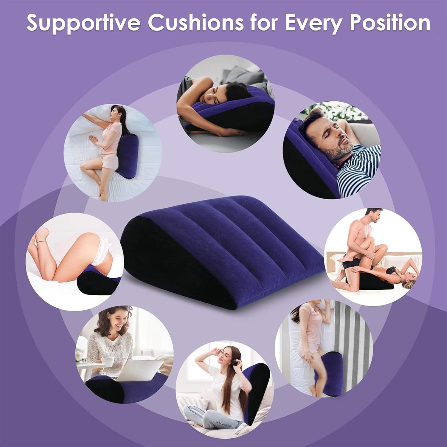 Sex Position Pillow, Triangle-Shaped Sex Pillow Wedge, Sex Position Pillow for Adults Couples, Enhances Intimacy and Support, Sex Pillow Cushion Inflatable for Men and Women