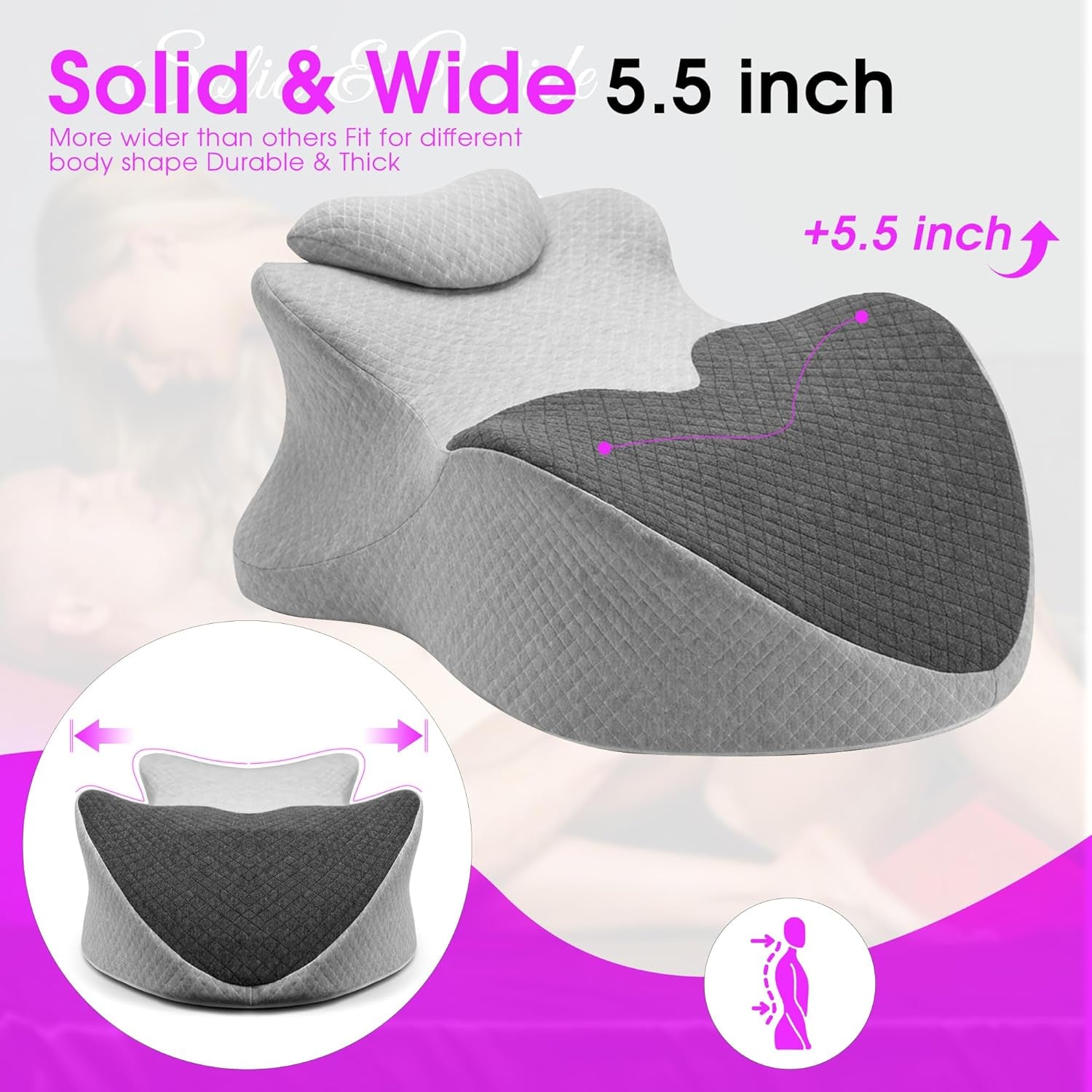 NoirAngle 27° Sex Pillow Wedge for Couples